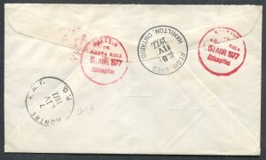 COSTA RICA AIR MAIL COVER TO CANADA, A.M.F. CANCEL MONTREAL A.M.F. P.Q.