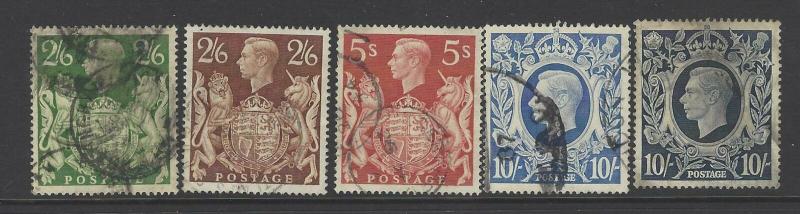 VEGAS - 1939-42 Britain - Sc# 249-251a - Used - No Significant Flaws - DK70