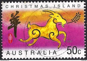 CHRISTMAS ISLAND 2003 QEII 50c Chinese New Year - Year of the Goat FU