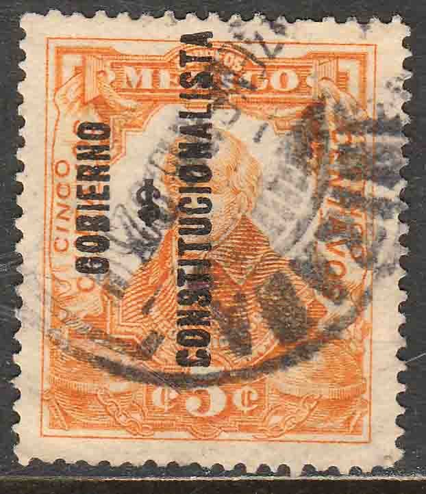 MEXICO 427, 5c REVOLUT OVPT GOBIERNO $ CONSTITUC. Used. F-VF. (295)