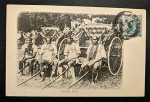 1908 Natal Colony to Boston MA Ricksha Boys Park Real Picture Postcard Cover