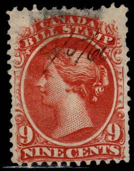Canada - 9 cent - Bill Stamp  - Used 