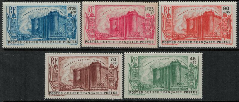 French Guinea 1939 SC B3-B7 MNH SCV $80.00 Set