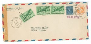 US 819/C29/UC3 1943 a 14c Pierce (prexy)was added to three 20c Transports on a 6c Monoplane prestamped envelope to pay four ti