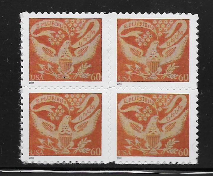 UNITED STATES,3646, MNH, BLOCK OF 4, EAGLE