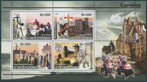 Sao Tome & Principe 2008 MNH Architecture Stamps Castles Windsor Castle 4v M/S