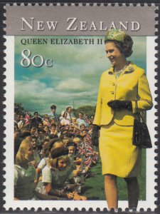 New Zealand 2001 MNH Sc #1739 80c 1970 Queen Elizabeth II Visits