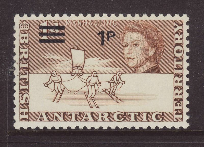 1971 Br Antarctic Terr 1p on 1d Unmounted Mint SG25