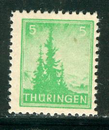 GDR Thuringia Scott # 16N3, mint nh, variation