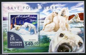 SOLOMON ISLANDS 2015 SAVE POLAR BEARS SOUVENIR SHEET MINT NH