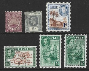 Fiji Mint & Used Mini Lot of 6 Different Stamps 2018 CV $3.60