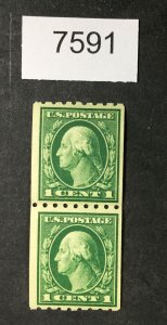 MOMEN: US STAMPS #410 PAIR MINT OG NH  LOT #7591