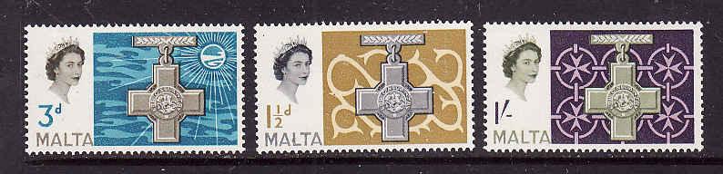 Malta-Sc#284-6-unused NH set-George Cross award-1961-