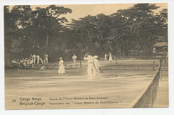 Postal stationery Belgian Congo Tennis Court - Mining Union Katanga