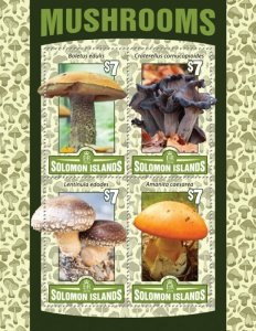 SOLOMON IS. - 2016 - Mushrooms - Perf 4v Sheet - Mint Never Hinged