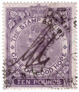 (I.B) Cape of Good Hope Revenue : Stamp Duty £10 (1873)