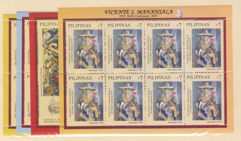 Philippines: Sc #3307-3312, S/S, Vicente Manansala Paintings, MNH (Sc18908)