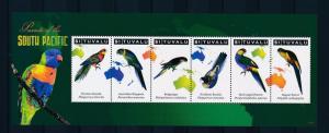 [28184] Tuvalu 2011 Birds Vögel Oiseaux Ucelli Parrots MNH Sheet