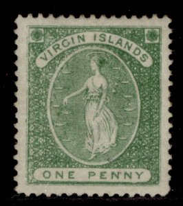 BRITISH VIRGIN ISLANDS QV SG22b, 1d green, M MINT. Cat £110.