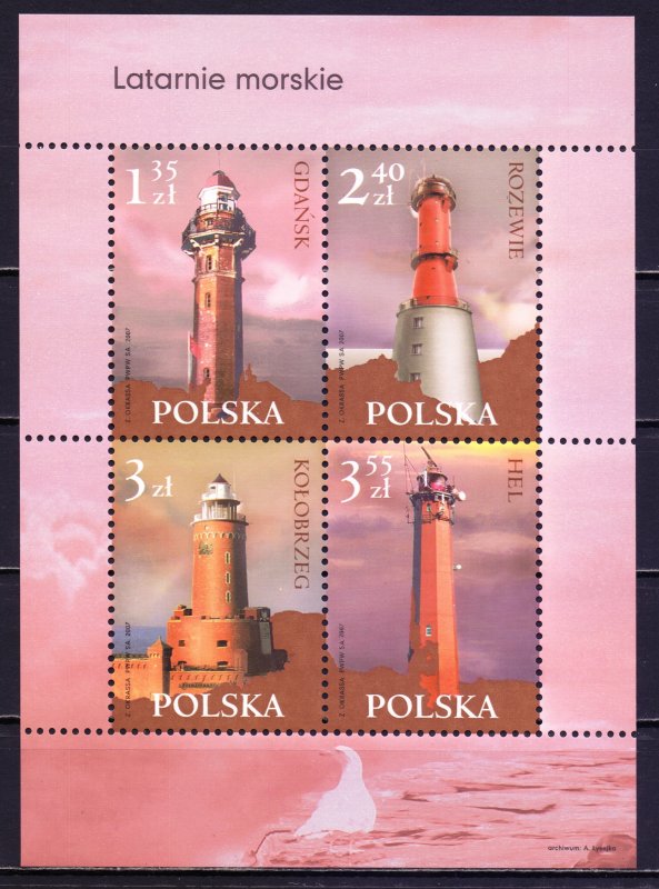 Poland. 2007. bl176. Lighthouses. MNH.