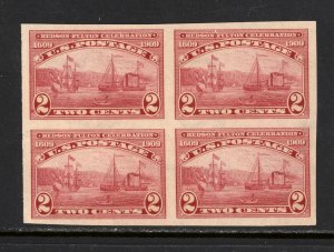 SCOTT 373 1909 2 CENT HUDSON FULTON CELEBRATION ISSUE BLK 4 MH OG VF CAT $85!