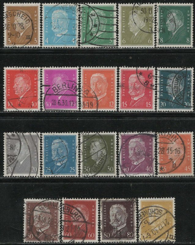 Germany Reich Scott # 366 - 384, used, cpl set