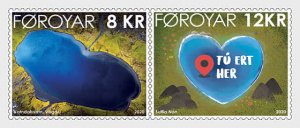 2020 Faroe Is Heart-shaped Lake (2) (Scott NA) MNH