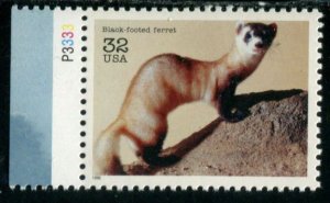 3105a US 32c Endangered Species - Black-footed Ferret, MNH