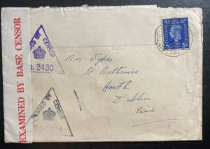 1940 North Ireland British Army Post Office Censored Cover To Dublin Ireland