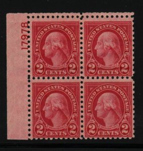 1924 Sc 583 MNH original gum plate block 17978UL CV $110