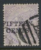 Ceylon  SG 186 Used Opt Surcharge  