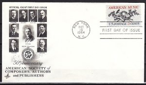 United States, Scott cat. 1252. American Music issue. First day cover. ^
