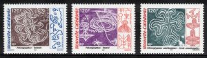 NEW CALEDONIA 2005 Petroglyphs; Scott 977-79; MNH