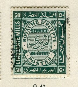 EGYPT; 1926 early Official issue fine used 50m. value