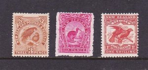 New Zealand 1907 Sc 126-128 set of 3 MH