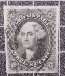 Scott 17 12 Cents Washington Used Nice Stamp 4 Margins SCV $250.00