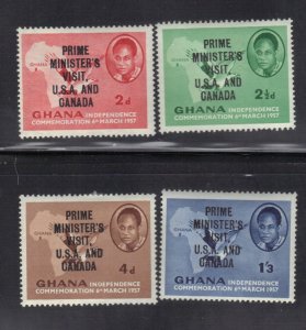 GHANA SCOTT #28-31 MNH  OVERPRINT  1957