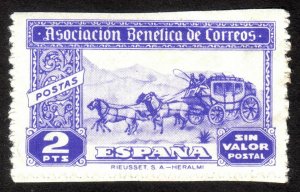 1900's, 2P Spain, Charity stamp, MH thin