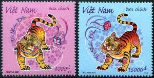 2021 Viet Nam Year of the Tiger (2)   (Scott 3739-40) MNH