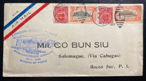 1928 Manila Philippines Special Airmail London Orient Flight Cover To Ilocos