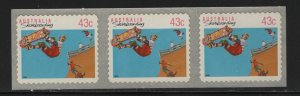 AUSTRALIA, 1186, STRIP OF 3, MNH, 1990-91, SPORTS