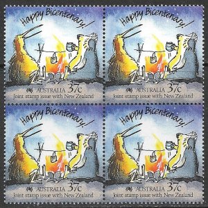 AUSTRALIA 1988 AUSTRALIA BICENTENNIAL Issue Block of 4 Sc 1086 MNH