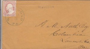 1855, Wellsboro to Columbia, PA, Solo Sc #11 (38962)