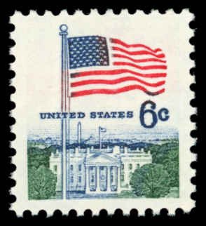 US Sc 1338D XF/MNH - 1970 6¢ Flag Over White House - Great Centering! - Fresh!