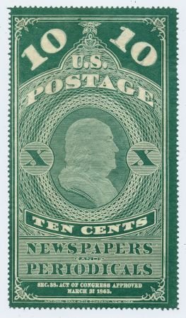 US PR2b Newspaper Mint F - VF, a Few Short Perfs, Mark on face. Scarce! cv $400