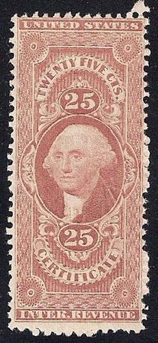 #R44C 25 cents Certificate Revenue  Stamp unused NG NH F-VF