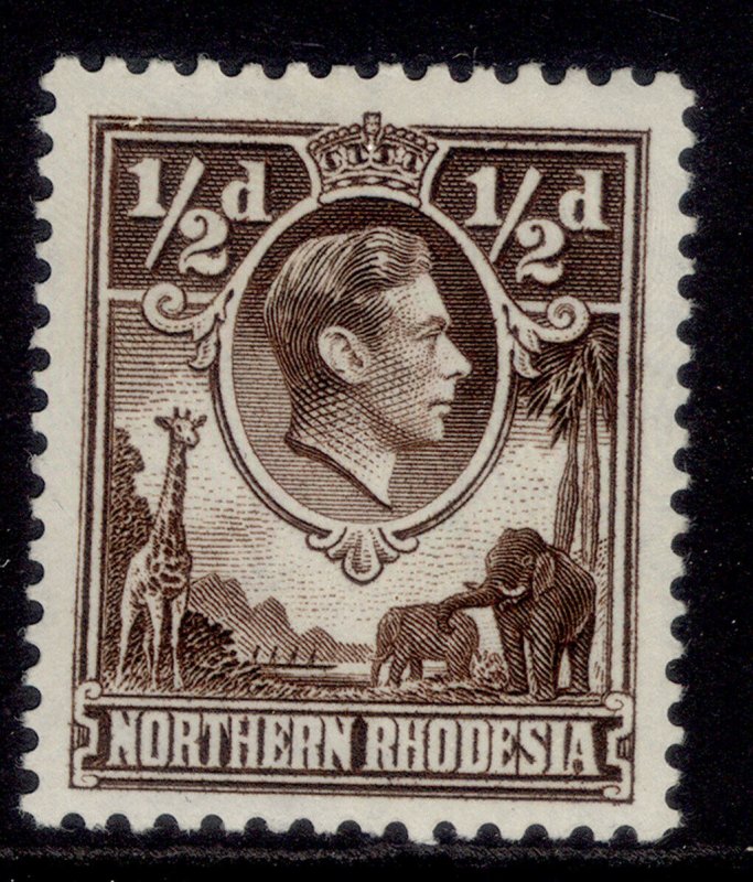 NORTHERN RHODESIA GVI SG26, ½d chocolate, M MINT. 