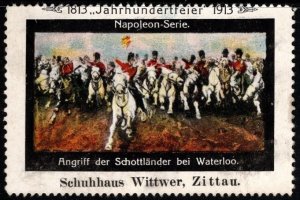 1913 Germany Poster Stamp Centenary Celebration 1813 Scottish Attack Waterloo