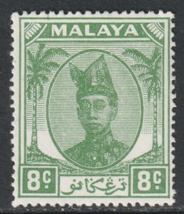 Malaya Trengganu Scott 69 - SG74, 1949 Sultan 8c Green MH*