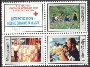 Macedonia Postal Tax Stamps 1994 Red Cross set of 4 MNH**
